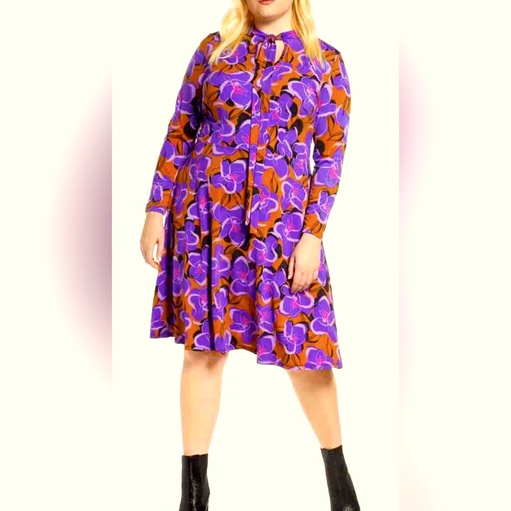 NWT Eloquii tie-neck dress, 20